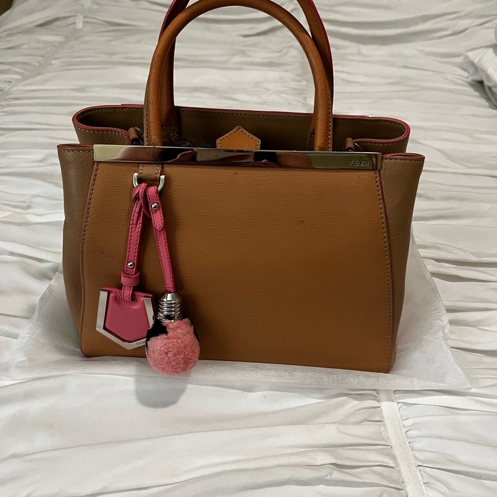 Fendi Brown and Pink Satchel with COA.